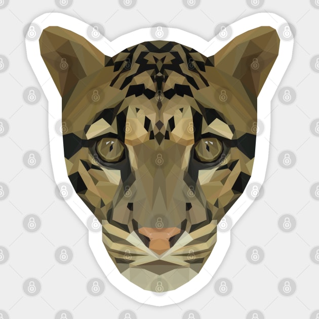 Geometrical Clouded Leopard Sticker by ErinFCampbell